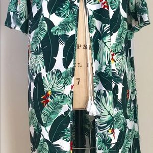 Rachel Zoe palm print caftan one size fits all